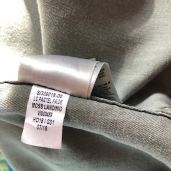 Vintage 90s Old Navy Relaxed Duster Shirt Dress Tunic Moss Sage Extra Large XL - Picture 7 of 9